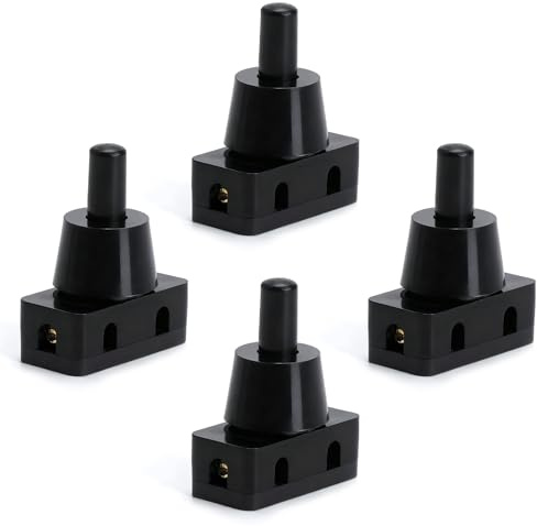 TNSLAND 4 pezzi Interruttore a pressione da incasso Interruttore per lampade con tappo a vite Mini interruttore a pressione 250V 10A IP20 Adatto per una vasta gamma di applicazioni Tra cui apparecchi
