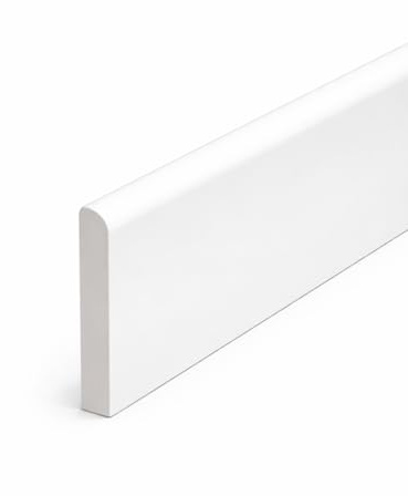 White uPVC D-Mould Trim 65mm x 1m, Rigid Plastic Finishing Strip for Skirting, Fascia, Window Sills & Door Frames