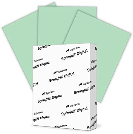Springhill 045300R grünes Kartonpapier, 21,6 x 27,9 cm, 199 g/m², 250 Blatt (1 Ries) – hochwertiger schwerer Karton, Druckerpapier mit glatter Oberfläche für Karten, Flyer, Scrapbooking und mehr