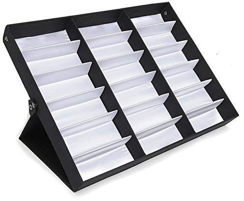 Organizzatore per orologi, gioielli o occhiali da sole. Foderato di velluto. Unisex. (Para 18 gafas)
