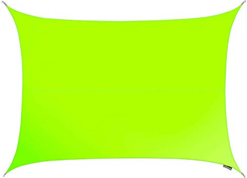 Kookaburra 6m x 5m Rectangle Water Resistant Garden Patio Sun Shade Sail Canopy 96.5% UV Block with Free Rope (Lime Green)