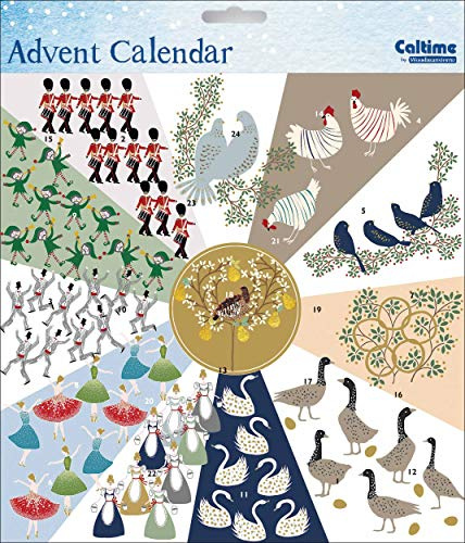 Christmas Advent Calendar- (WDM418792) - 12 Days Of Christmas - From The Caltime Range - Glitter Varnish