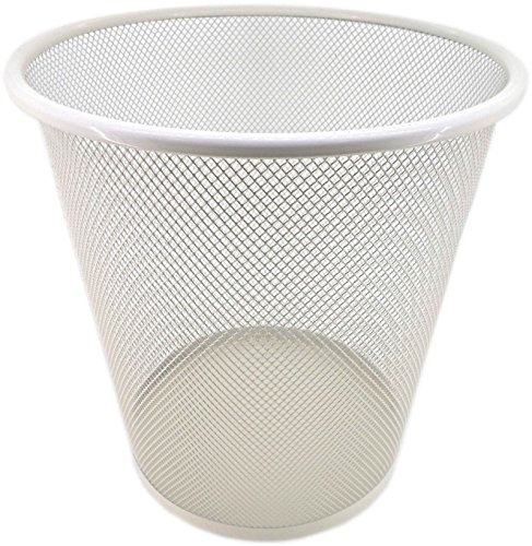 PAMEX Papelera de Rejilla Metálica (Blanco)