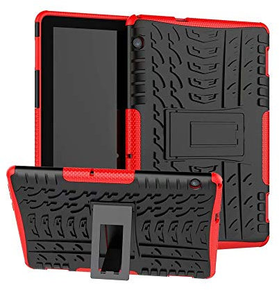 XITODA Huawei MediaPad T5 10 Case, Armor Style Hybrid PC + TPU Protective Case with Stand for Huawei Mediapad T5 10 10.1 inch 2018 Tablet Cover Protection - Red