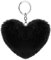 Soleebee Künstliche Kaninchenfell Keychain Flauschigen Liebesherz Pom Pom Schlüsselanhänger Taschen Koffer Rucksäcke Zubehör Charm Auto Schlüsselanhänger Schlüsselring für Frauen Mädchen (Schwarz)