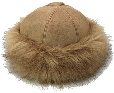 TININNA Wildleder & Faux Pelzmütze Damen Kosaken Russische Mütze Winter Hut Fellmütze Wintermütze