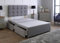 Bedsland - Elegant Plush Grey Bed Frame with 20’’ Cube Headboard | 4FT6 Double Bed | Stylish Bedroom Decor with 4 Storage Drawers (135 x 190 cm)