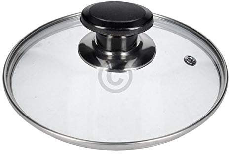 Chriluka TOP Glasdeckel Topfdeckel Pfannendeckel Kochtopfdeckel mit Edelstahlrand 16 cm