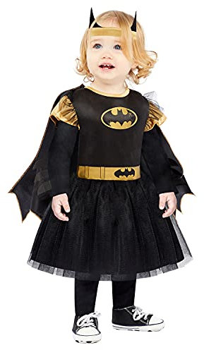 Amscan - Baby-Kostüm Batgirl, Tüll-Kleid mit Umhang, Stirnband, Super Heroes, Motto-Party, Karneval