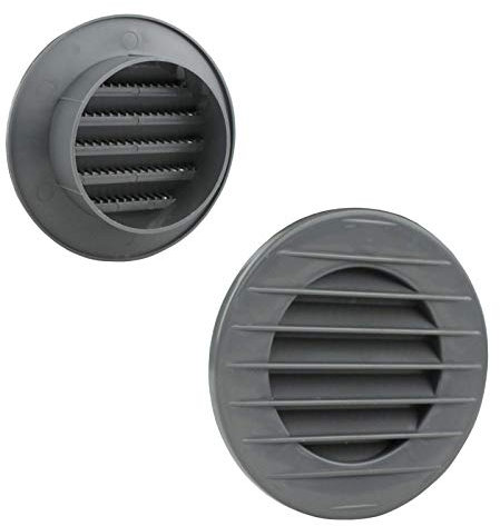 VONLIS Griglia di ventilazione per mattoni, griglia di ventilazione per esterni, protezione dagli insetti, grigio, Ø 60 mm