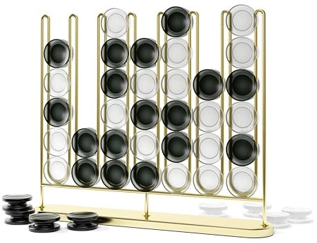 Umbra STAX 4 Gewinnt Spiel, Dekoratives Vier Gewinnt Spiel für 2 Personen, Gold