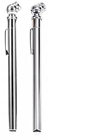 MEROURII Manometro Pneumatici Matita,2 Pezzi Penna Pressione Pneumatico in Acciaio Inox Mandrino Singolocon Clip Tascabile per Auto Camion Camper Moto