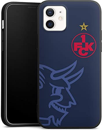 Premium Silikon Hülle kompatibel mit Apple iPhone 12 Handyhülle schwarz Case 1. FC Kaiserslautern 1. FCK Logo