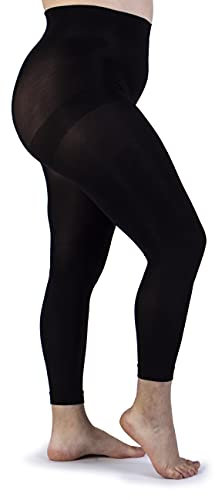LEELA LAB Collant sans Pied pour Femme, 120 Deniers, Legging Grande Taille Noir Curvy, Confortable et Résistant - Qualité Made in Italy (7)