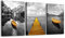 hyidecorart Tableau Decoration Murale Salon, Tableaux Moderne Toile Jaune Bateau Nature Paysage Nordique Montagnes et Lac Panorama Impression Sur Toile, Decoration Murale Chambre Salle De Bain Cuisine