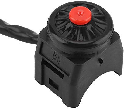 Ymiko Universal Stop Schalter Hupenknopf 22mm Lenker Dirt Bike Pit Bike Switch, Drucktaste, Scharnierhebel, EIN-AUS, Black