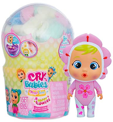 CRY BABIES MAGIC TEARS Happy Flowers Edition I Blumig-duftende Überraschungspuppe mit 9 Accessoires, die Kullertränen weinen I Für Jungen und Mädchen ab 3 Jahren
