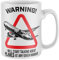 Purple Print House Warning Will Talk About Planes Mug, Funny Coffee Cup, Aeroplane Gifts for Him, Airport Birthday Present Ideas For Dad or Son, One Size, White