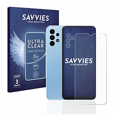 savvies Protection Ecran pour Samsung Galaxy A13 (Avant+Caméra) (6 Pièces) - Film Protection Ultra Clair