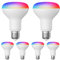 ledscom.de 6 Stück E27 LED RGB Leuchtmittel, R80, warmweiß - kaltweiß (2700-6300 K), 9,9 W, 950lm, Smart Home, WLAN, Alexa, matt