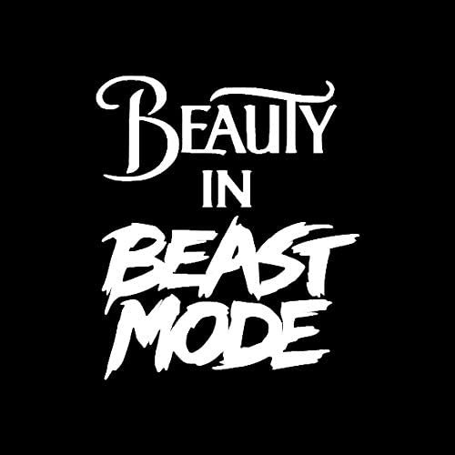 myrockshirt Beauty in Beast Mode wie 15 cm Frauen Fitness Kraft Power Aufkleber Sticker FREIE Farbwahl Autoaufkleber Wandtattoo