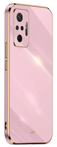 EASSGU Marco Electrochapado Funda para Redmi Note 10 Pro (6.67 Inches) Carcasa Protectora de Color de Silicona TPU Suave - Morado