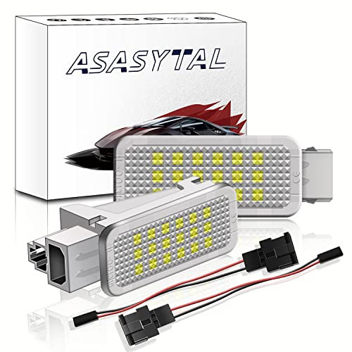 Asasytal LED-Fußraum-Stiefelleuchten Auto Handschuhfach Glühbirne Gepäck Kofferraumbeleuchtung Lampen Kompatibel mit Skoda Fa-bia Mk1/Mk2 5J Oc-tavia Mk2/3 Room-ster Superb Ko-diaq, 2 Stücke