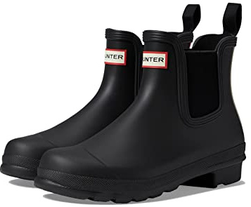 HUNTER Women's Original Chelsea Boots Black Tricolour Logo Band