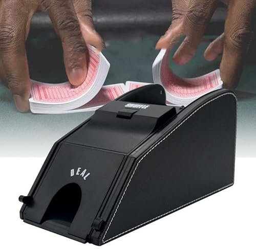Mélangeur de Cartes de Casino Portable 2 en 1, Distributeur Automatique de Cartes, Facile à Utiliser, libérez Vos Mains et gagnez du Temps, Batteur électrique pour mélanger et distribuer des Cartes