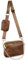 UTO Sac à Main porté épaule Femme 3 en 1 Polyvalent Pochette avec bandoulière en chaîne d'argent PU Cuir Brun