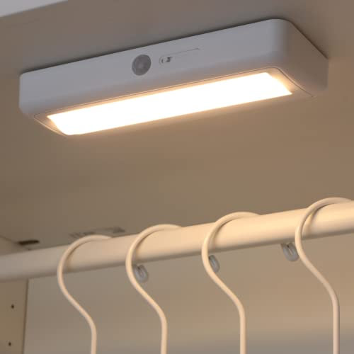 Integral LED Under Cabinet Wardrobe Night Lights | Stick On Wireless Dimmable 180mm 3000K LED Strip Lighting | Motion Sensor & USB Rechargeable Battery up to 25000 Hours: Twin Pack, White (ILWL007)