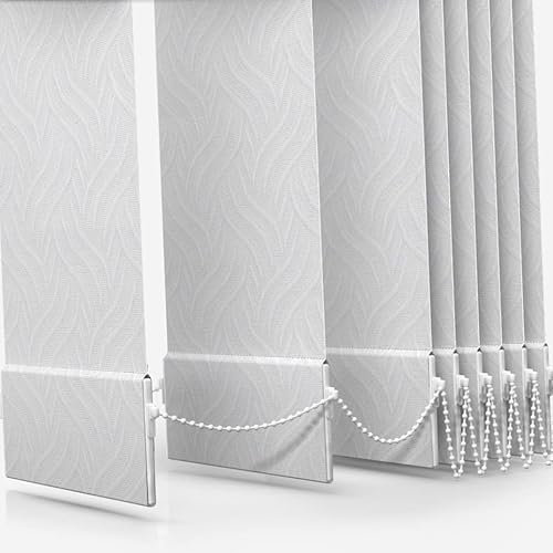 HOMESMART BLINDS Dimout Replacement Vertical Blind Slats Louvres Made to Measure 89mm (3.5) Marina White - Up To 4M /157 Inch length