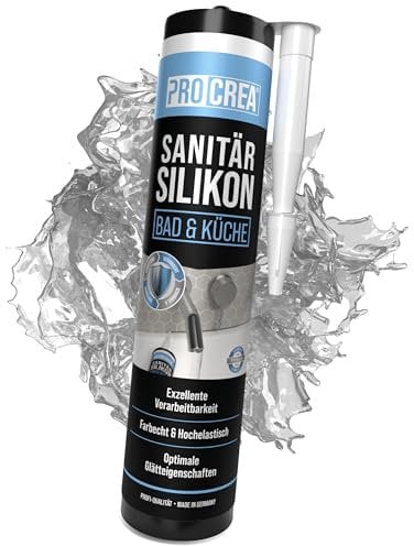 PROCREA® 1x Premium Sanitärsilikon Bad & Küche“ (Transparent) [mit Anti-Schimmel-Formel] Dichtmasse für innen & außen - Universal Silikon in Profi-Qualität (farblos) - Made In Germany