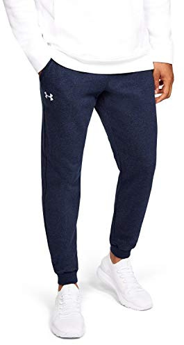 Under Armour Mens Hustle Fleece Jogger Pant (1317455), Midnight Navy Light Heather-white, Large Tall