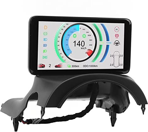 Aramox HUD-Bildschirm, 5,5-Zoll-HUD-LCD-Display, Echtzeit-Digitalanzeige, Multifunktional, Kompatibel mit Tesla Model 3 Y, Dashboard-HUD-Bildschirm (Intel Atom)