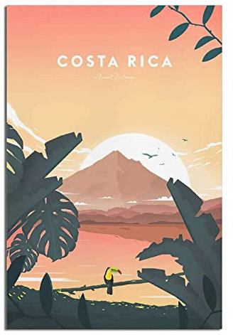 RIDAEX Kunstdruck Poster 50 * 70cm Senza Cornice Costa Rica Poster Canvas Wall Art Immagini per Camera da letto Wall Art Regali Decor