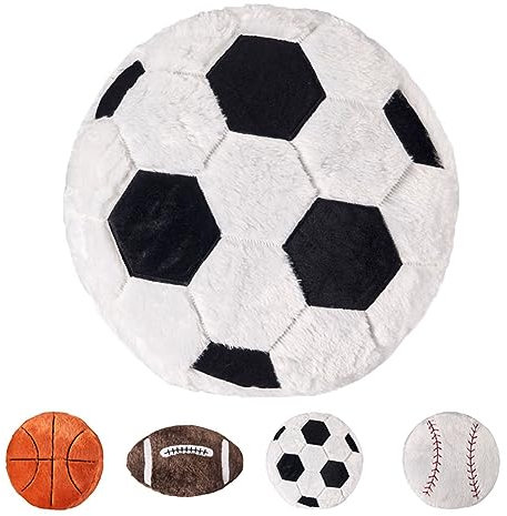 Plüsch American Football Kissen, Kreatives Ballkissen, Weicher Plüschball, Fußballkissen, Fußball Kissen Fußball-Liebhaber (Winter Fußball,45 * 45CM)