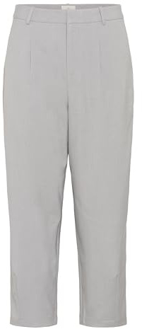 Kaffe Damen Women's Trousers Cropped Length Tapered Legs High-Waisted Regular Waist Hose, Grey Melange,