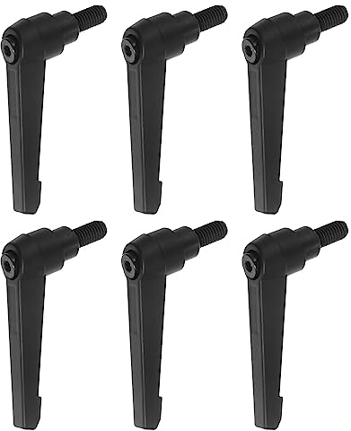 QUARKZMAN 6 Uds Ajustable Sujeción Palanca Manijas Macho M8 x 15mm Negro | Rosca Perno Perillas Giratorio Tornillo Bloqueo Rápida Liberación Trinquete Pulsador Botón Mango
