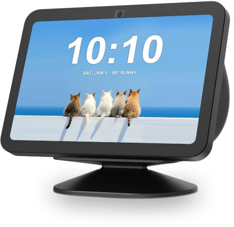 PlusAcc Stand for Show 8 (3rd gen) compatible with Google Speaker, Black | Adjustable Holder for Google XIAOAI Speaker & SHOW 8 (3rd generation), with tilt function and non-slip Table Stand