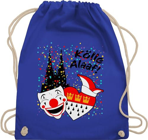 Shirtracer Turnbeutel Rucksack - & Fasching - Taschen - Kölle Alaaf Kostüm Köln Karneval Wappen I Jeck Rut Wiees I Narren I Kölsche Jecken - Unisize - Royalblau - karnevalsbeutel faschings dom tasche