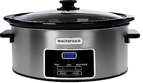 HOMECOOKIN - 8 Quart Digital Programmable Slow Cooker with Timer, Small Kitchen Appliance for Family Dinners - Serves 10+ People - Heat Settings: Keep