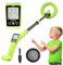 DR.ÖTEK Metalldetektor Kinder, Leichter Golddetektor mit LCD-Display, 69-100 cm Verstellbarer Metal Detektor für Kinder Wasserdicht, Metalldetektor mit Sandschaufel, Sandsieb, Grün