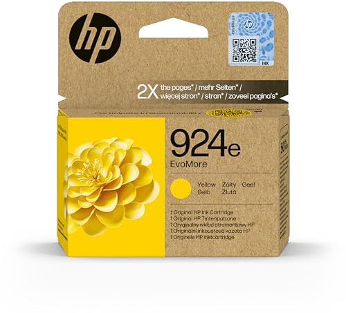 HP 924 Gelb EvoMore Original Druckerpatrone | Tinte für HP OfficeJet Pro 8120, 8130, ~800 Seiten (4K0U9NE)