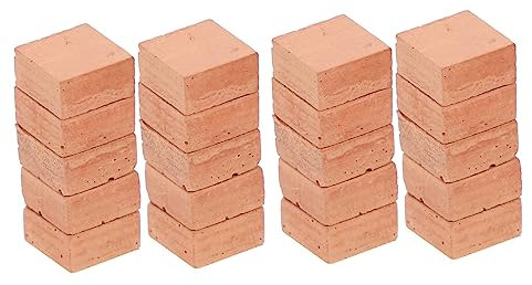 UPKOCH 20 STK simulierte Ziegel Kinder bastelset basteln für Kinder Simulationsziegelspielzeug Miniatur-Ziegelfigur Ornament Fliese Mini-Gartenziegel Mikrolandschaftsdekor Sandkasten Ton