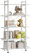 Bücherregale, Standregale, Büroregal, Industrielles Leiterregal, Wohnzimmerregal, Bücherregal mit 5 Etagen, Bookshelf für Wohnzimmer, Schlafzimmer, Arbeitszimmer, Büro, Industrie-Design, Reinweiß