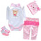 Vêtements de poupée Reborn pour poupée Nouveau-né 17-22 Pouces, Accessoires pour poupée Reborn 43-55 CM, vêtements pour bébé avec Chapeaux 【Motif de Ours 4 pièces 】