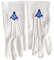 Generic Masonic Gloves Master Mason Herren-Handschuhe, Baumwolle, mit blauer Freimaurer-Stickerei, Kompass und G-Quadrat, Größe L, Weiß, Blue Lodge, Standard
