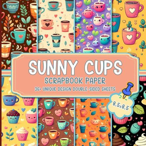 Sunny Cups Scrapbook Paper: Vibrant Decorative Paper Ideal for Scrapbooking, Junk Journals, and Papercrafting