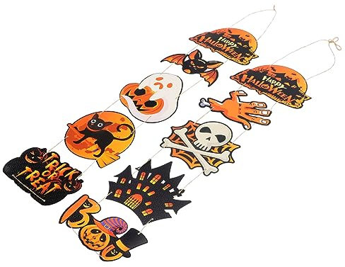 OSALADI 1 Paar Hängende Schilderverzierung Dekor Kranz Aufhänger Kleiderbügel Halloween-requisite Türschild Schild Zum Aufhängen An Der Haustür Zeichen Halloween-schild Für Die Tür Papier